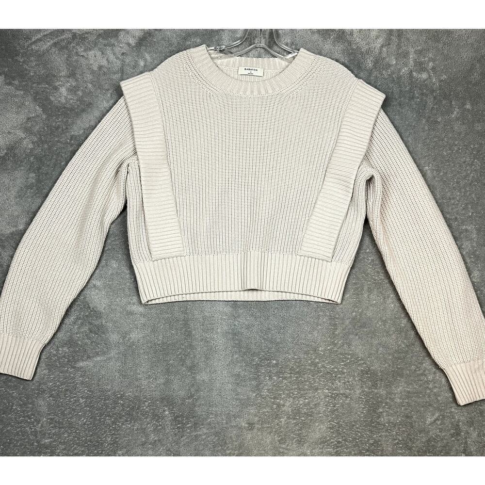 Aritzia Barbaton Knit Sweater Womens S 100% Merino Wool Fisherman Ivory